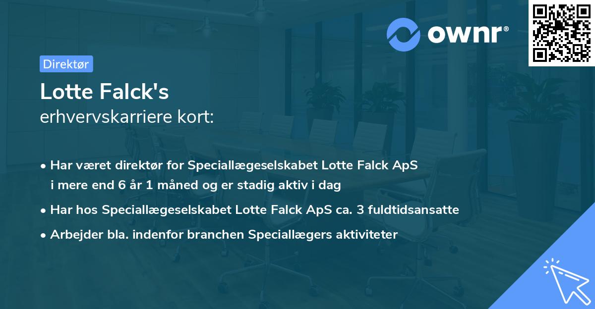 Lotte Falck's erhvervskarriere kort