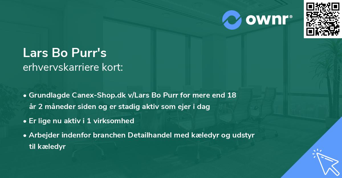 Lars Bo Purr's erhvervskarriere kort