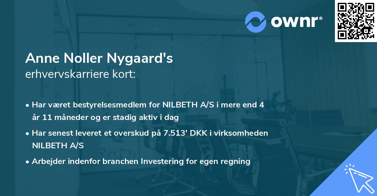 Anne Noller Nygaard's erhvervskarriere kort