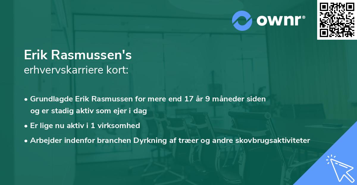 Erik Rasmussen's erhvervskarriere kort