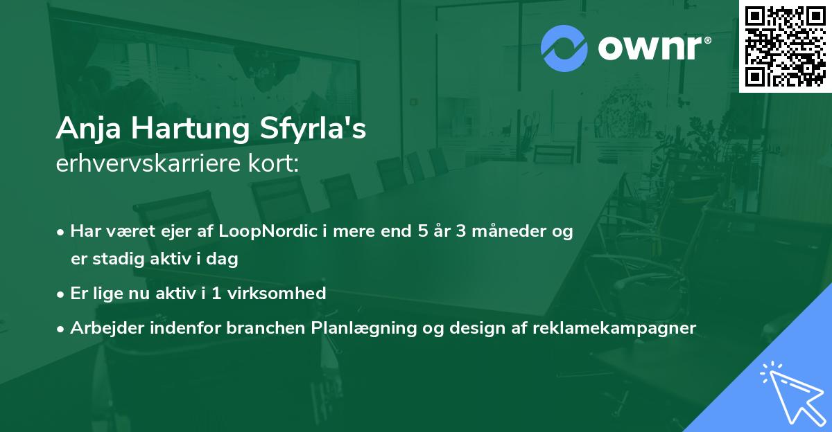 Anja Hartung Sfyrla's erhvervskarriere kort