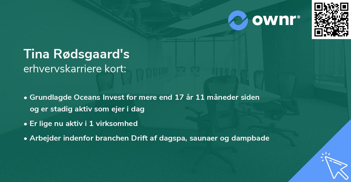 Tina Rødsgaard's erhvervskarriere kort