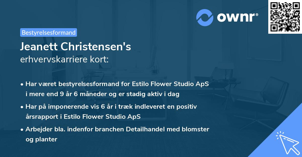 Jeanett Christensen's erhvervskarriere kort