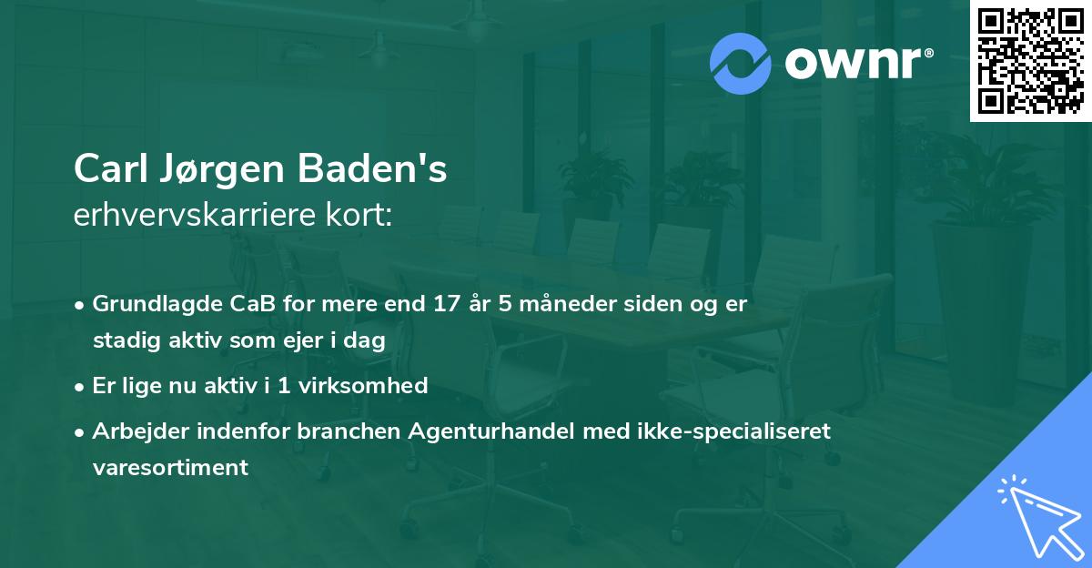 Carl Jørgen Baden's erhvervskarriere kort