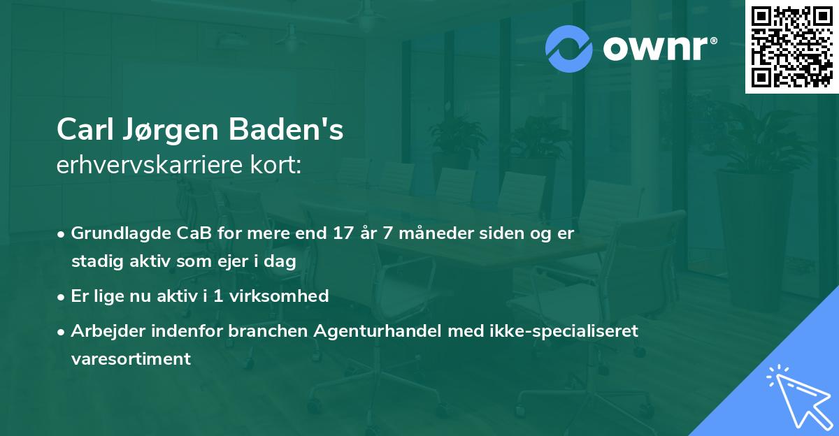 Carl Jørgen Baden's erhvervskarriere kort