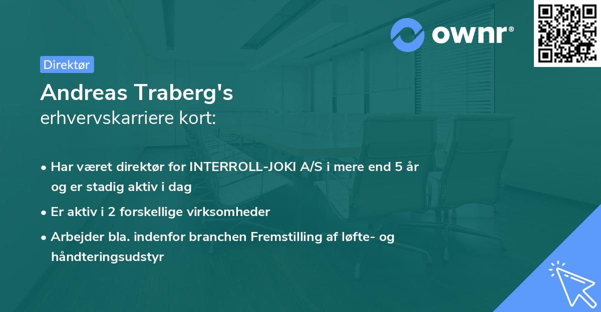 Andreas Traberg's erhvervskarriere kort
