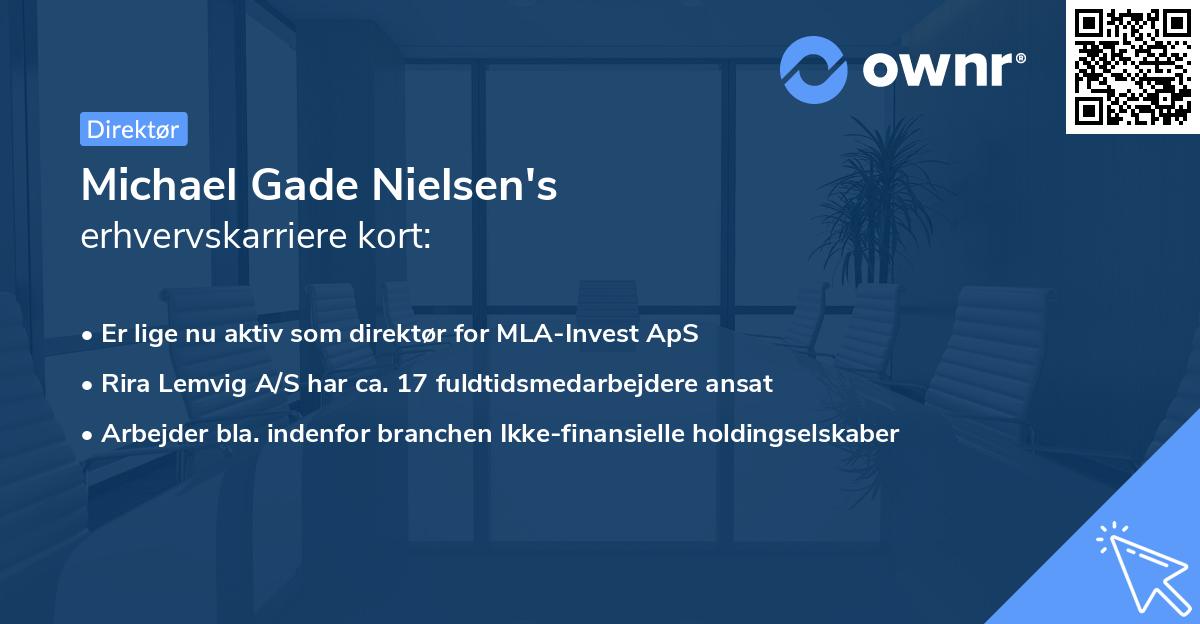 Michael Gade Nielsen's erhvervskarriere kort