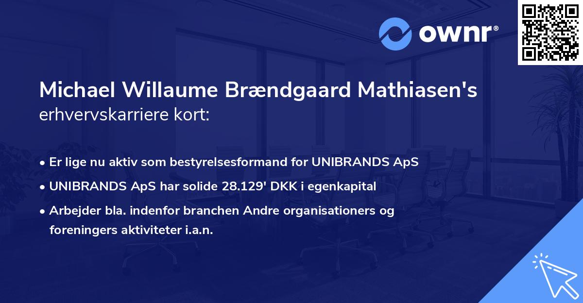 Michael Willaume Brændgaard Mathiasen's erhvervskarriere kort