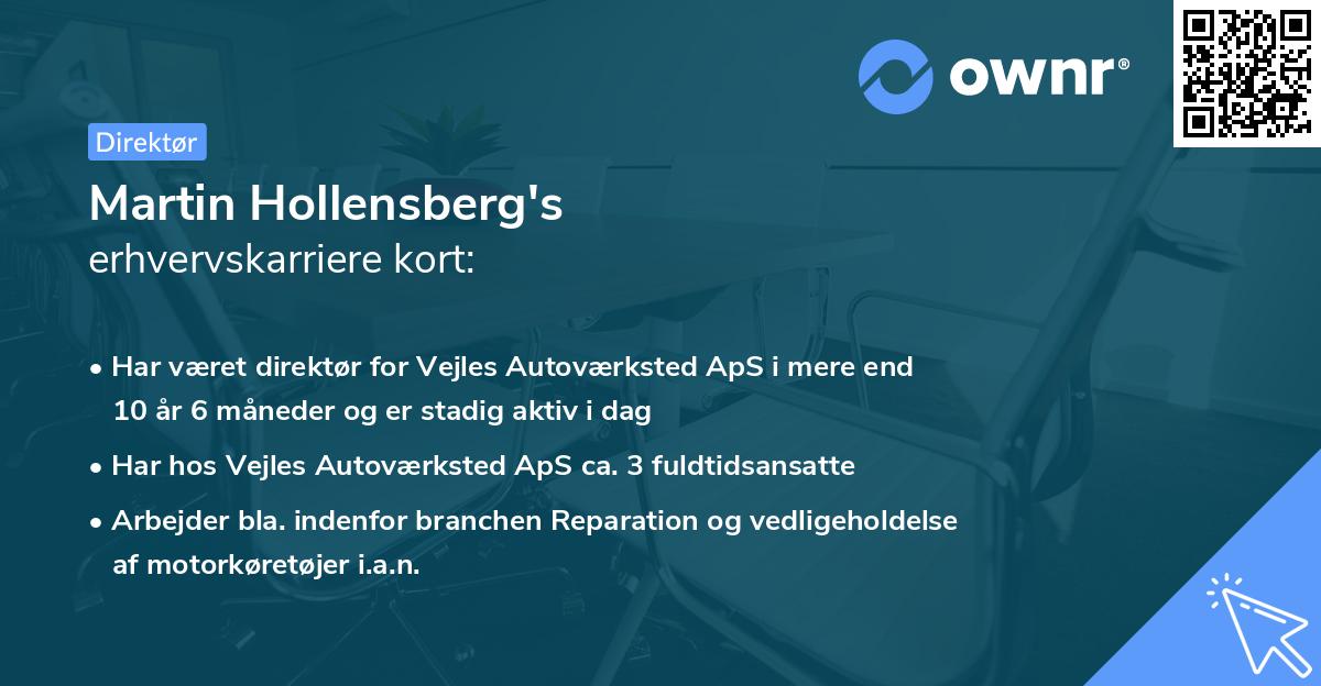 Martin Hollensberg's erhvervskarriere kort