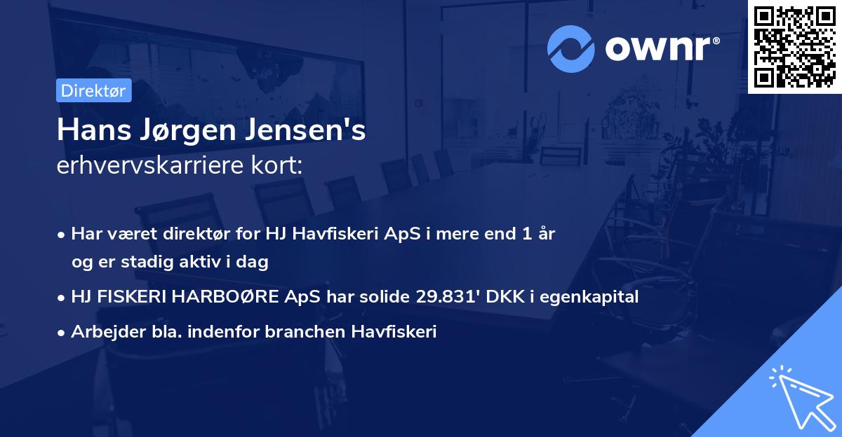 Hans Jørgen Jensen's erhvervskarriere kort