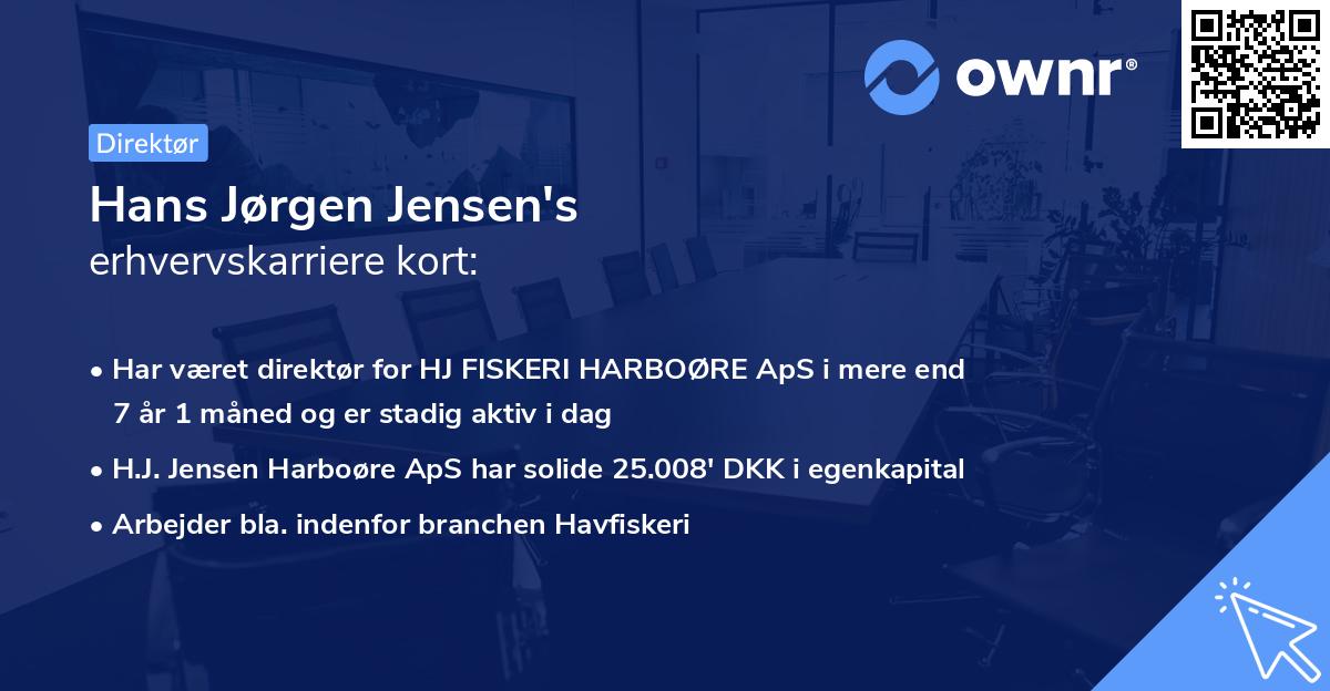 Hans Jørgen Jensen's erhvervskarriere kort