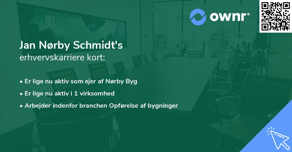 Jan Nørby Schmidt's erhvervskarriere kort