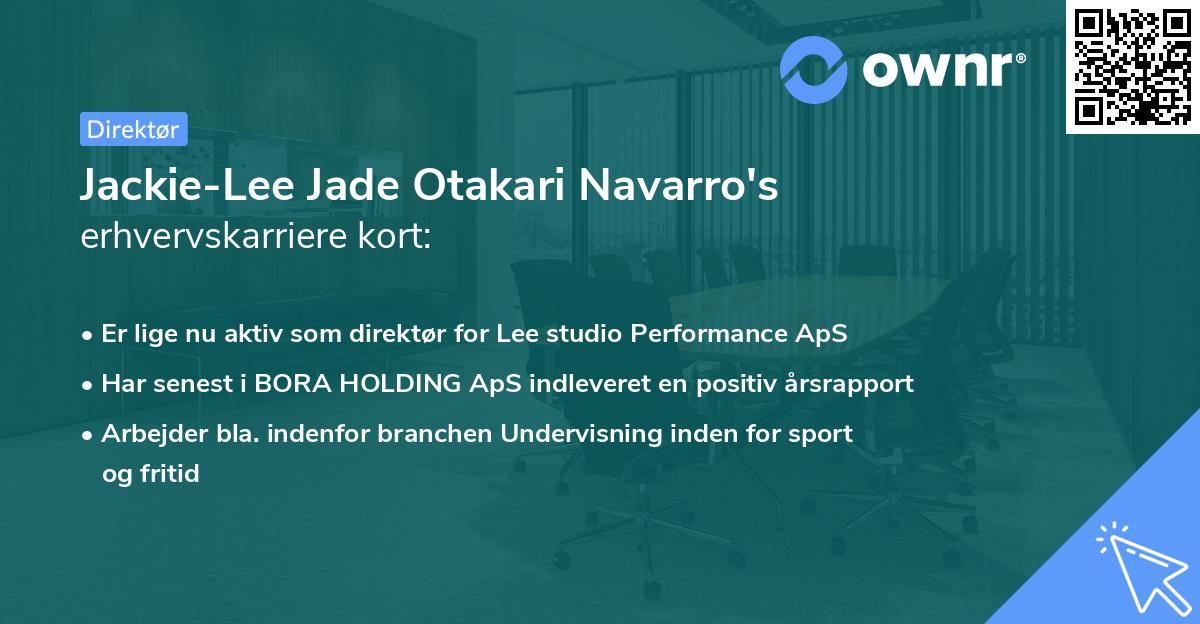 Jackie-Lee Jade Otakari Navarro's erhvervskarriere kort