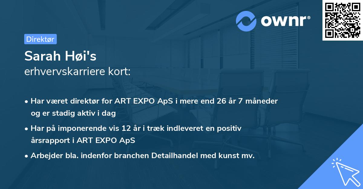 Sarah Høi's erhvervskarriere kort