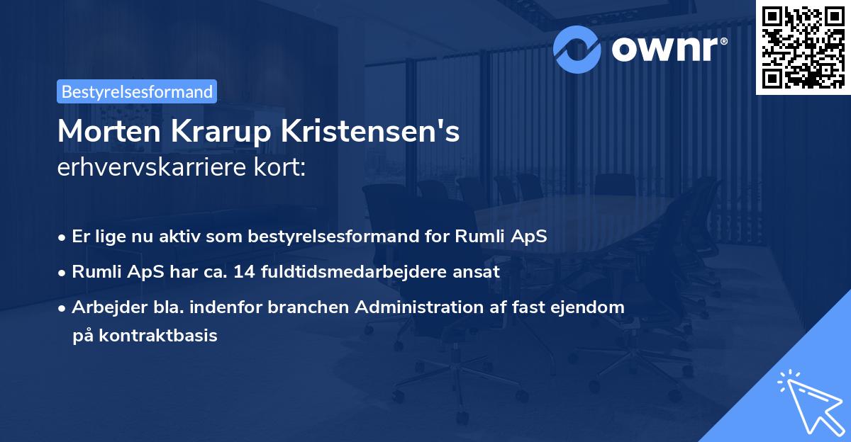 Morten Krarup Kristensen's erhvervskarriere kort