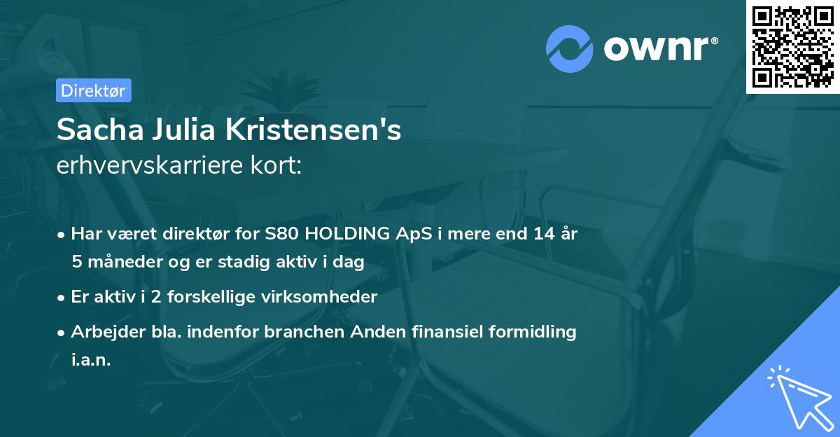 Sacha Julia Kristensen's erhvervskarriere kort