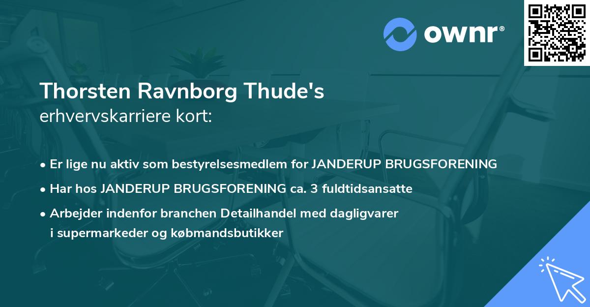 Thorsten Ravnborg Thude's erhvervskarriere kort