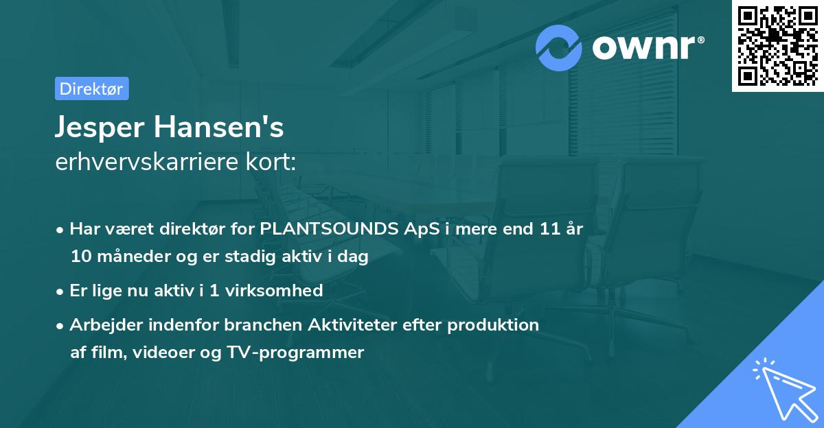 Jesper Hansen's erhvervskarriere kort