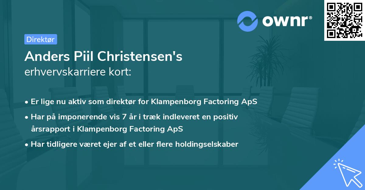 Anders Piil Christensen's erhvervskarriere kort