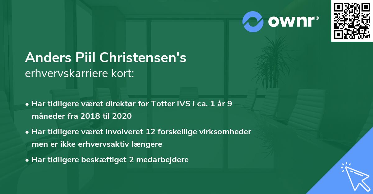 Anders Piil Christensen's erhvervskarriere kort