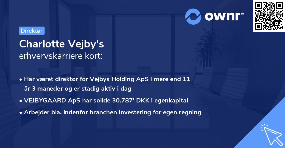 Charlotte Vejby's erhvervskarriere kort