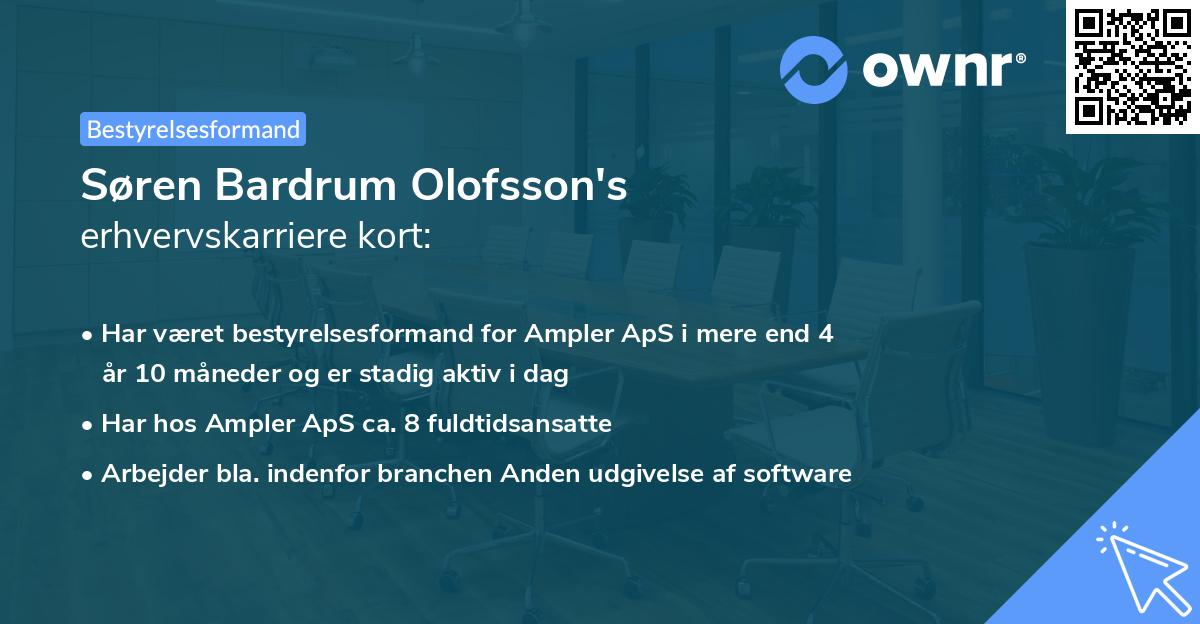 Søren Bardrum Olofsson's erhvervskarriere kort
