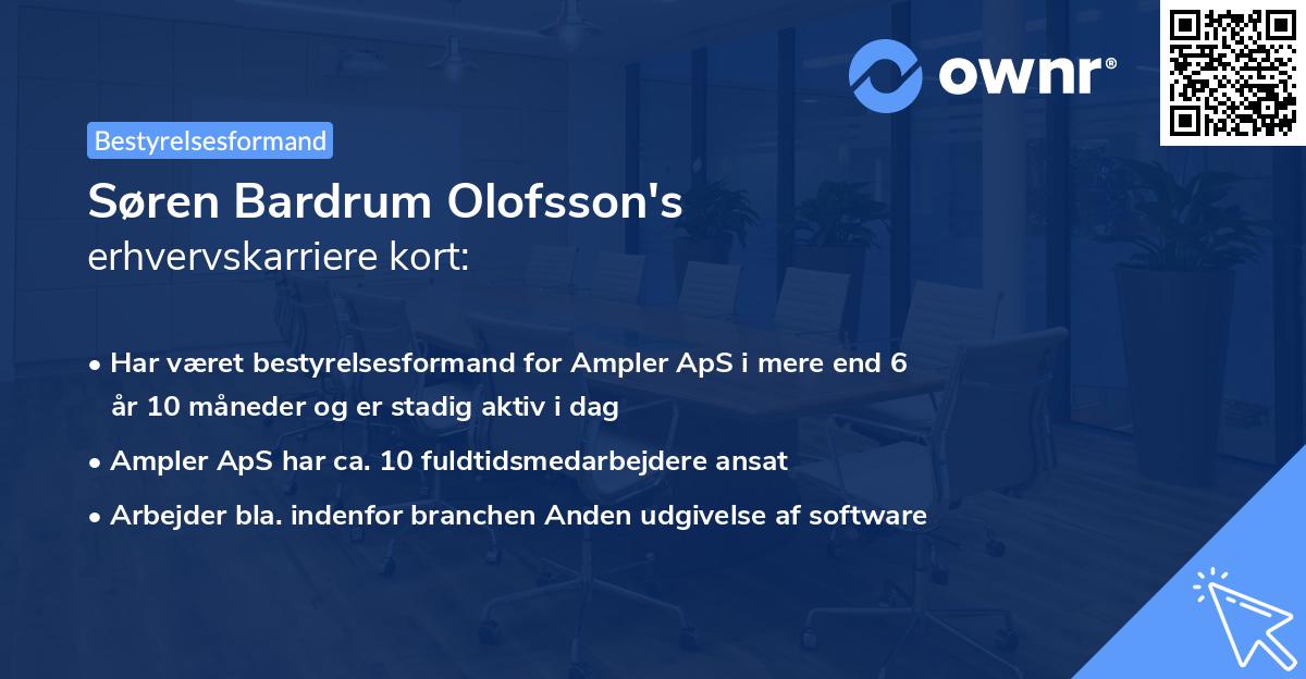 Søren Bardrum Olofsson's erhvervskarriere kort