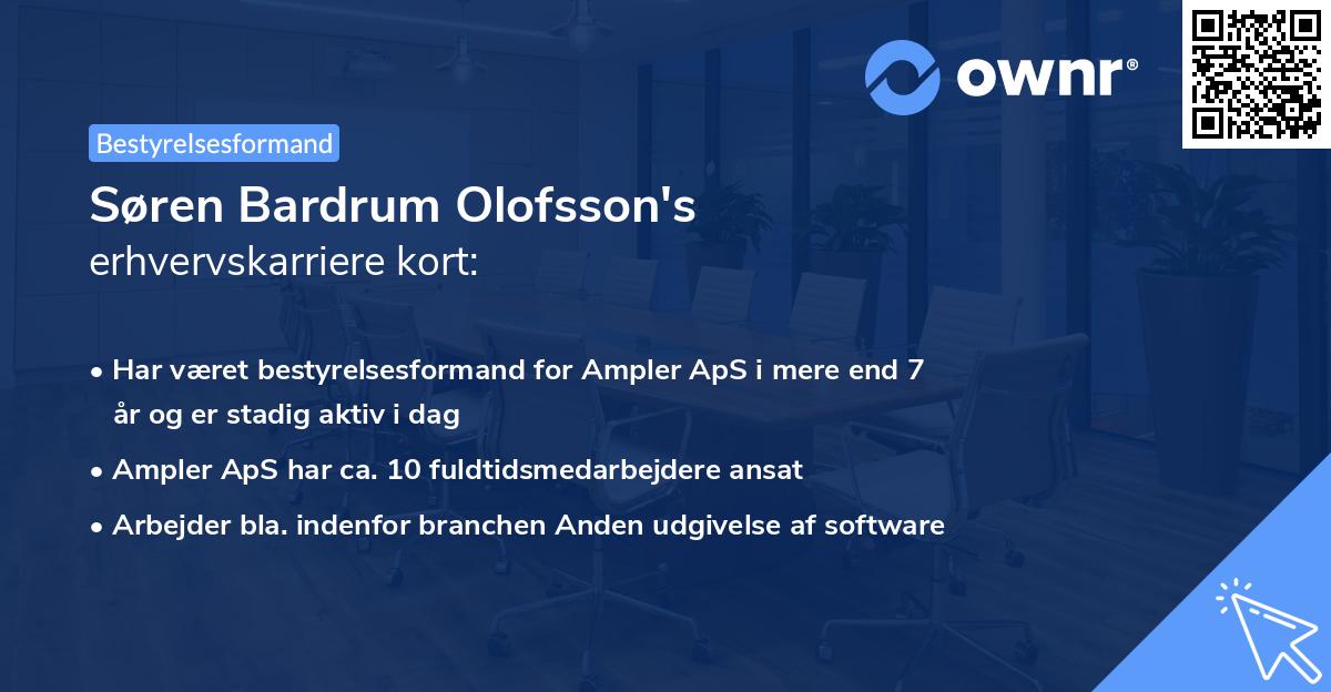 Søren Bardrum Olofsson's erhvervskarriere kort