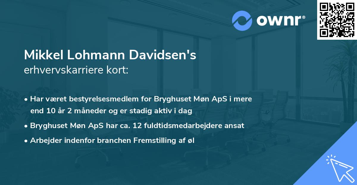 Mikkel Lohmann Davidsen's erhvervskarriere kort