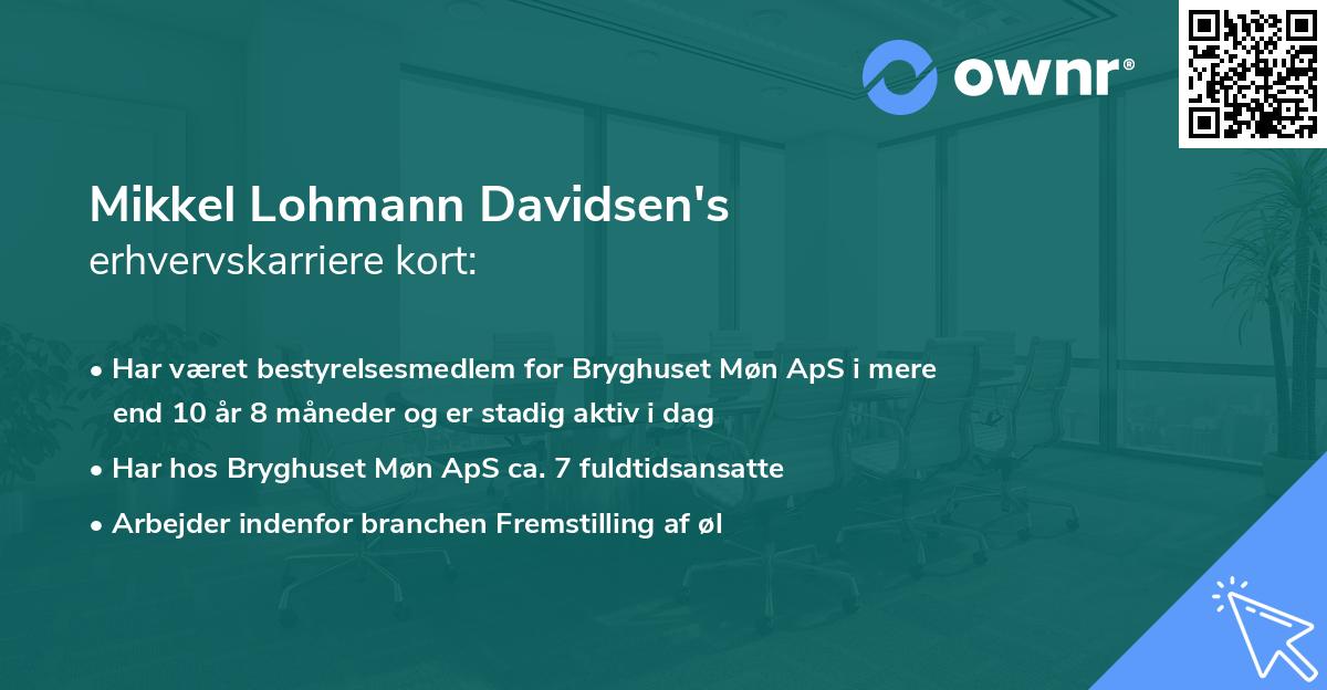 Mikkel Lohmann Davidsen's erhvervskarriere kort
