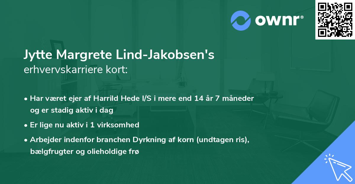 Jytte Margrete Lind-Jakobsen's erhvervskarriere kort