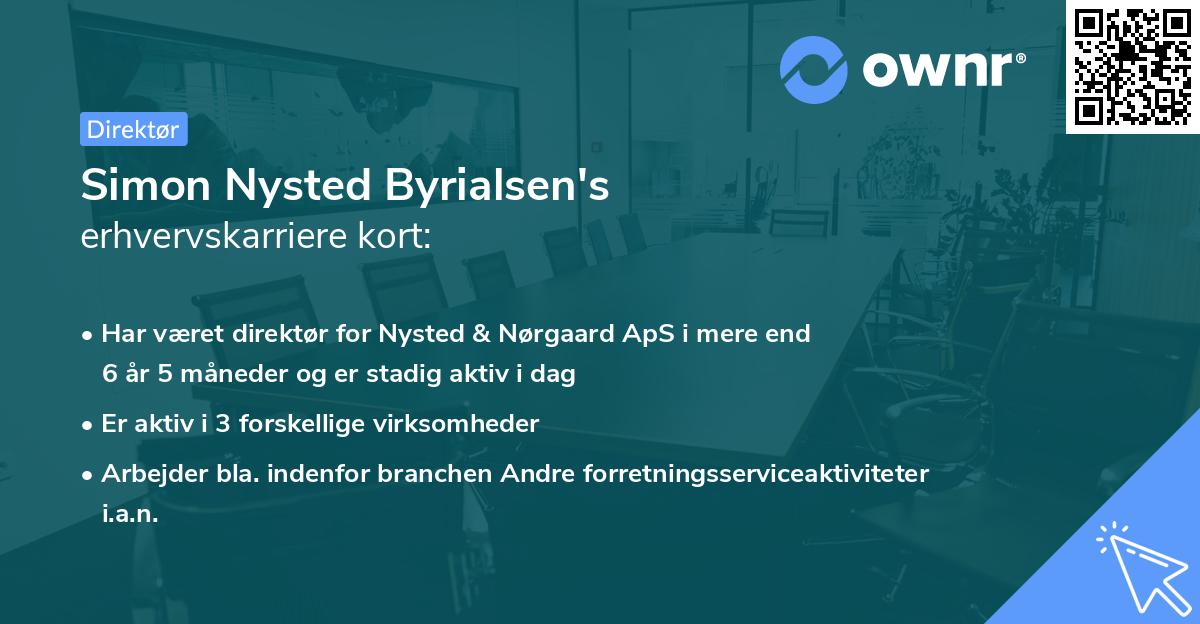 Simon Nysted Byrialsen's erhvervskarriere kort