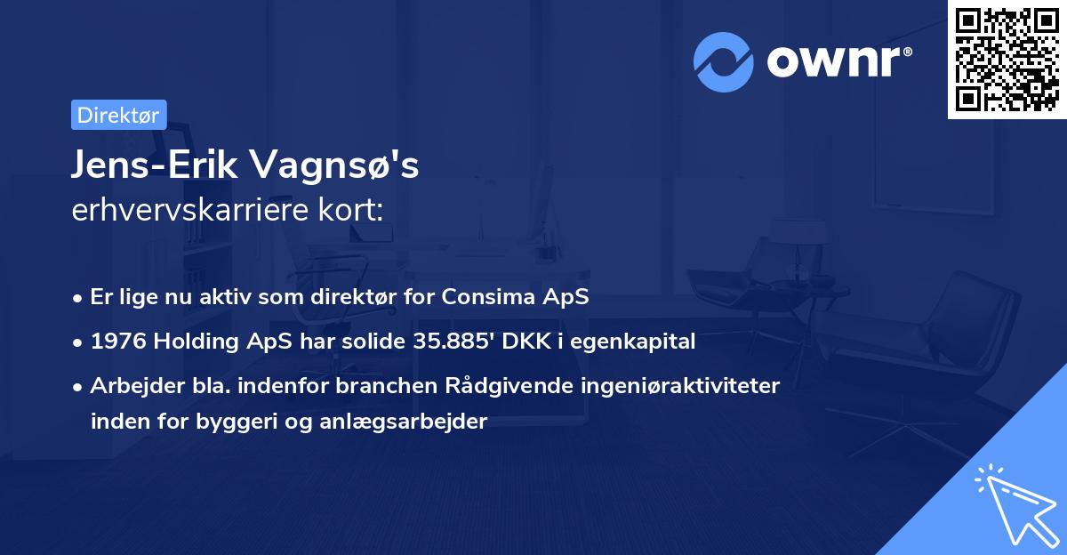 Jens-Erik Vagnsø's erhvervskarriere kort