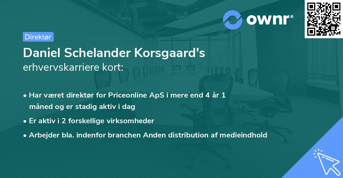 Daniel Schelander Korsgaard's erhvervskarriere kort