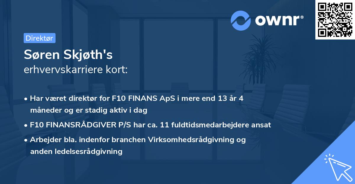 Søren Skjøth's erhvervskarriere kort