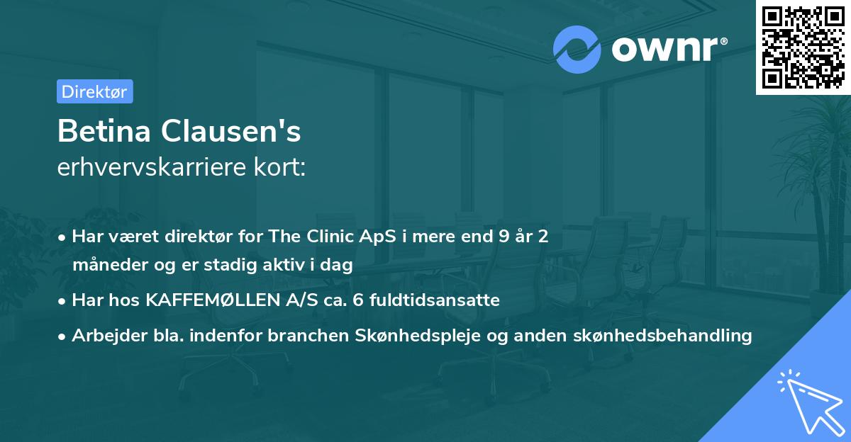 Betina Clausen's erhvervskarriere kort