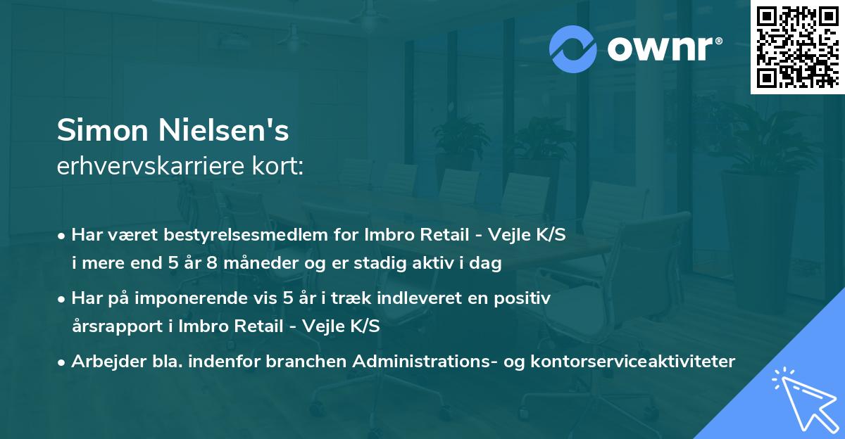 Simon Nielsen's erhvervskarriere kort