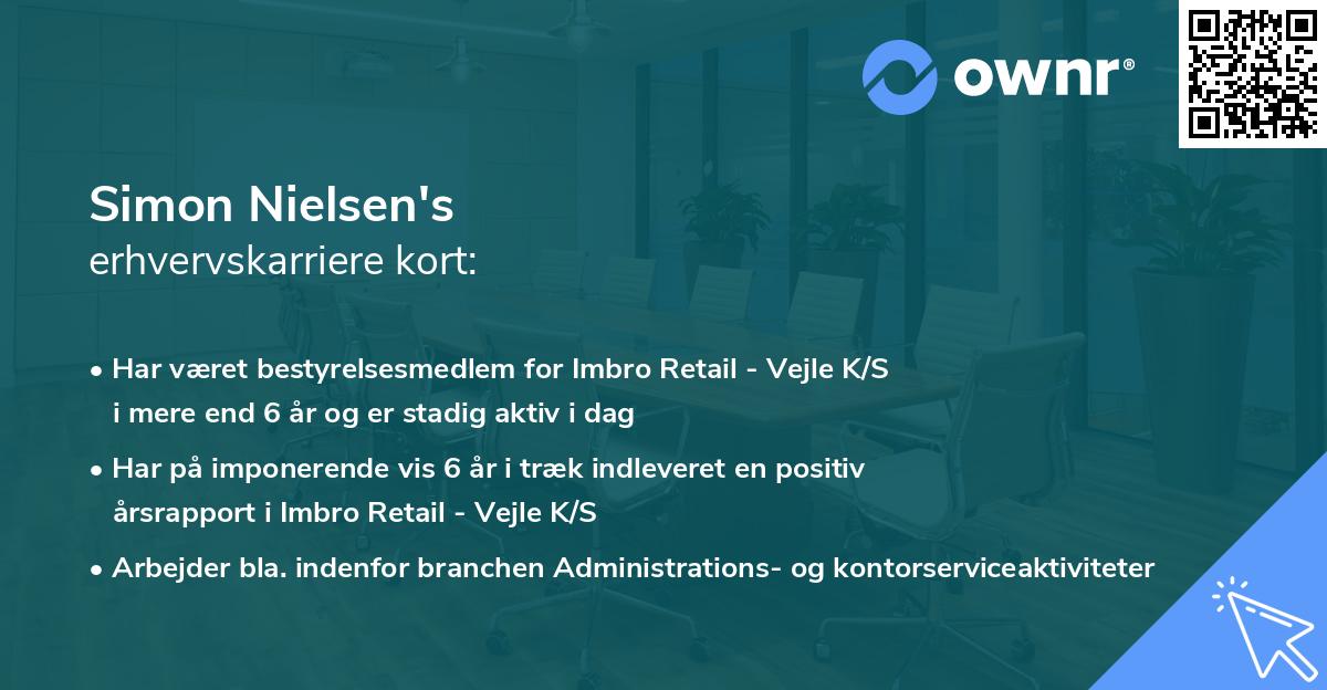 Simon Nielsen's erhvervskarriere kort