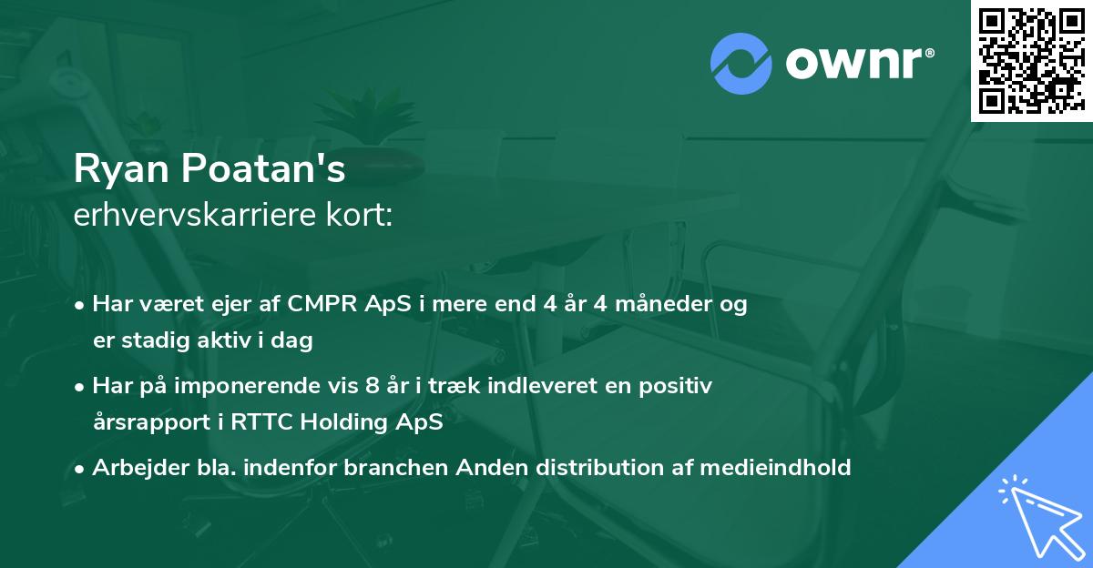 Ryan Poatan's erhvervskarriere kort
