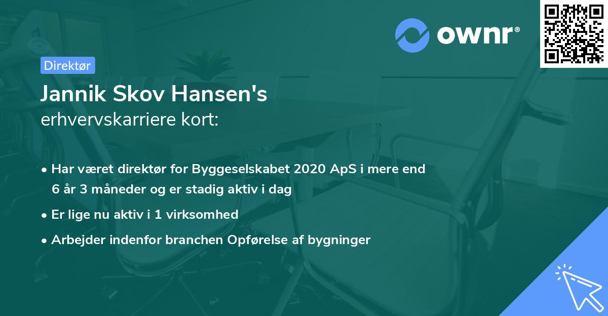 Jannik Skov Hansen's erhvervskarriere kort