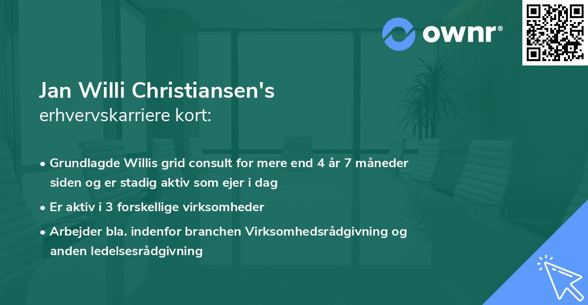Jan Willi Christiansen's erhvervskarriere kort