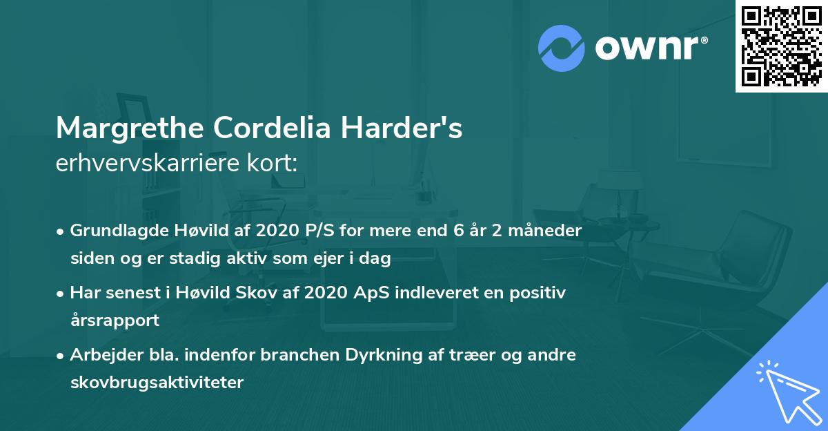 Margrethe Cordelia Harder's erhvervskarriere kort