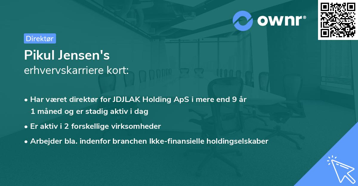 Pikul Jensen's erhvervskarriere kort