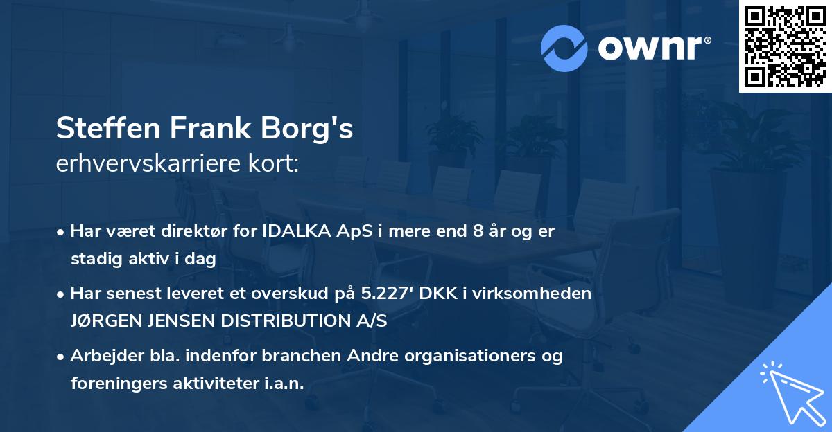 Steffen Frank Borg's erhvervskarriere kort