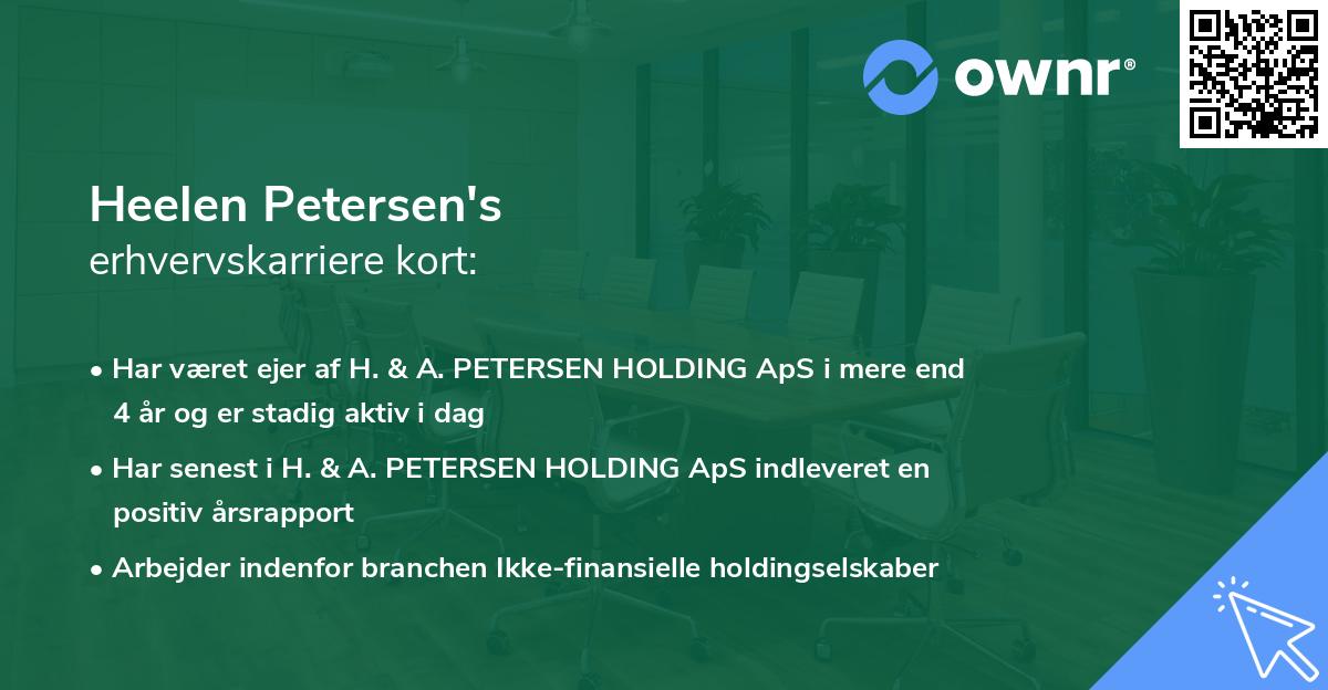Heelen Petersen's erhvervskarriere kort
