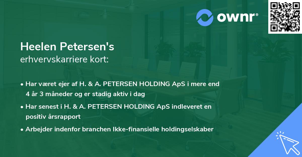 Heelen Petersen's erhvervskarriere kort