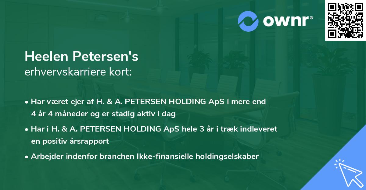 Heelen Petersen's erhvervskarriere kort