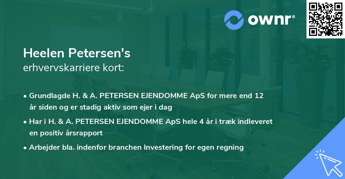 Heelen Petersen's erhvervskarriere kort