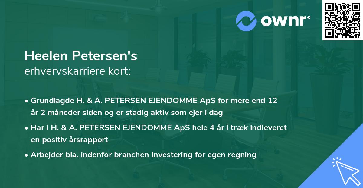 Heelen Petersen's erhvervskarriere kort