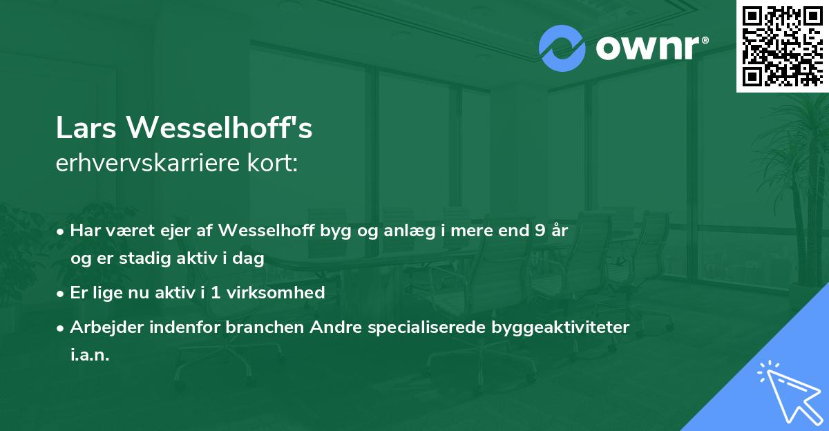 Lars Wesselhoff's erhvervskarriere kort